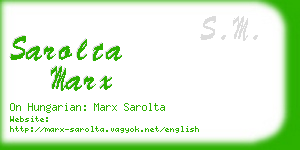 sarolta marx business card